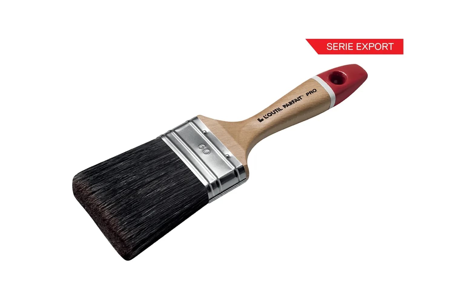 Brocha plana profesional con fibra de ceda y mango de madera 2"/3"