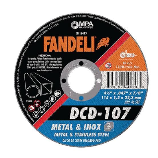 Disco de corte profesional marca DCK sobre fondo blanco.