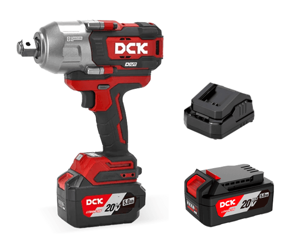 Kit Llave de Impacto Inalámbrica DCK 3/4" 1288 Nm 20V, 2 Baterias 5Ah, cargador