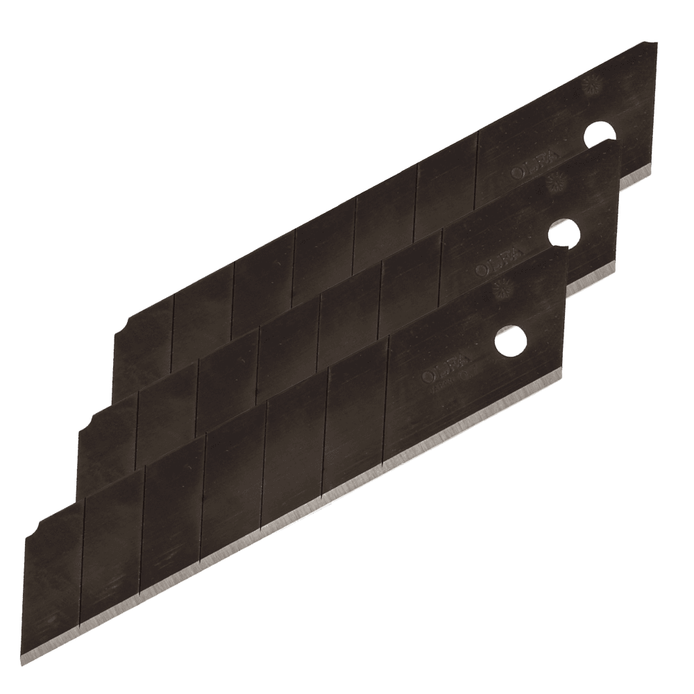 Paquete de 5 cuchillas negras Olfa de 25mm para cutter profesional.