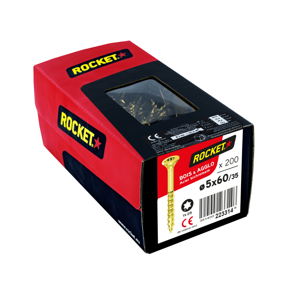 Caja de 500 tornillos para madera de 4x40mm.