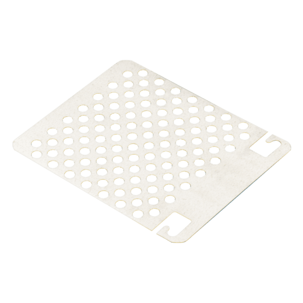 Rejilla metálica de 130 mm para escurrir rodillos de pintura en un cubo.